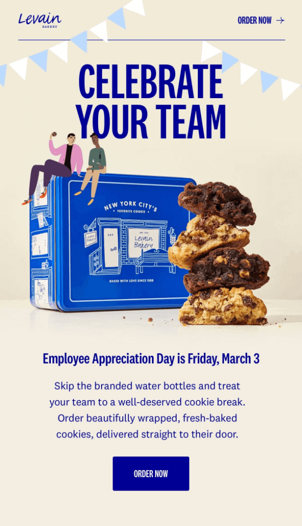 Levain Bakery email about the employee appreciation day