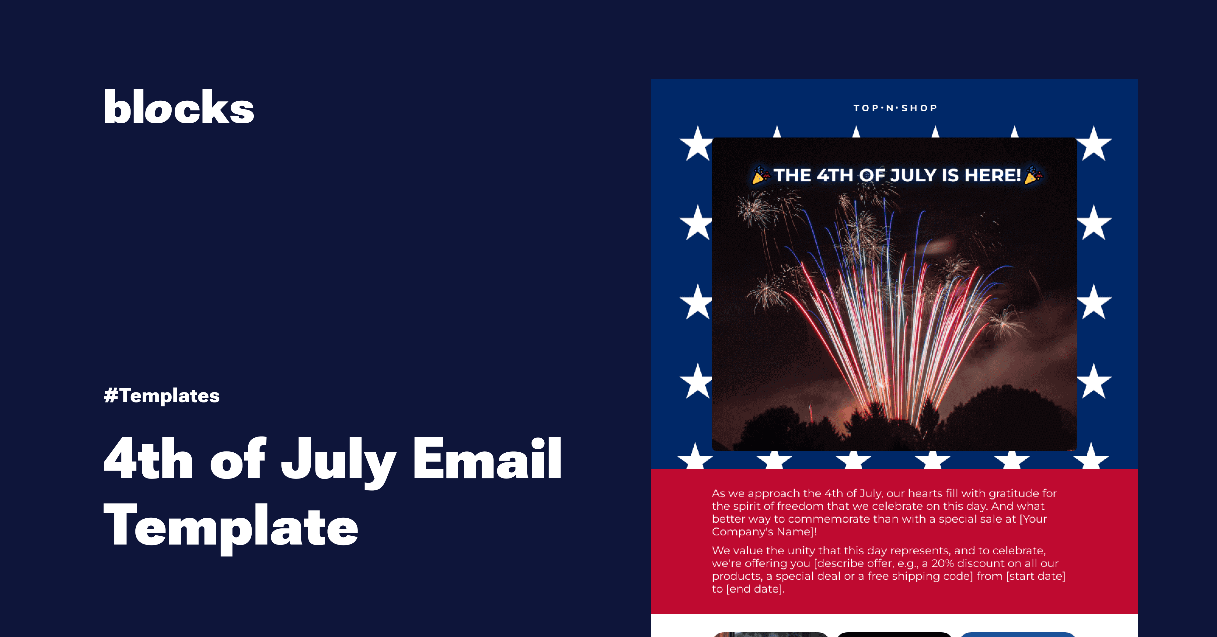 Unleash Freedom Unleash Savings 4th July Email Template Blocks