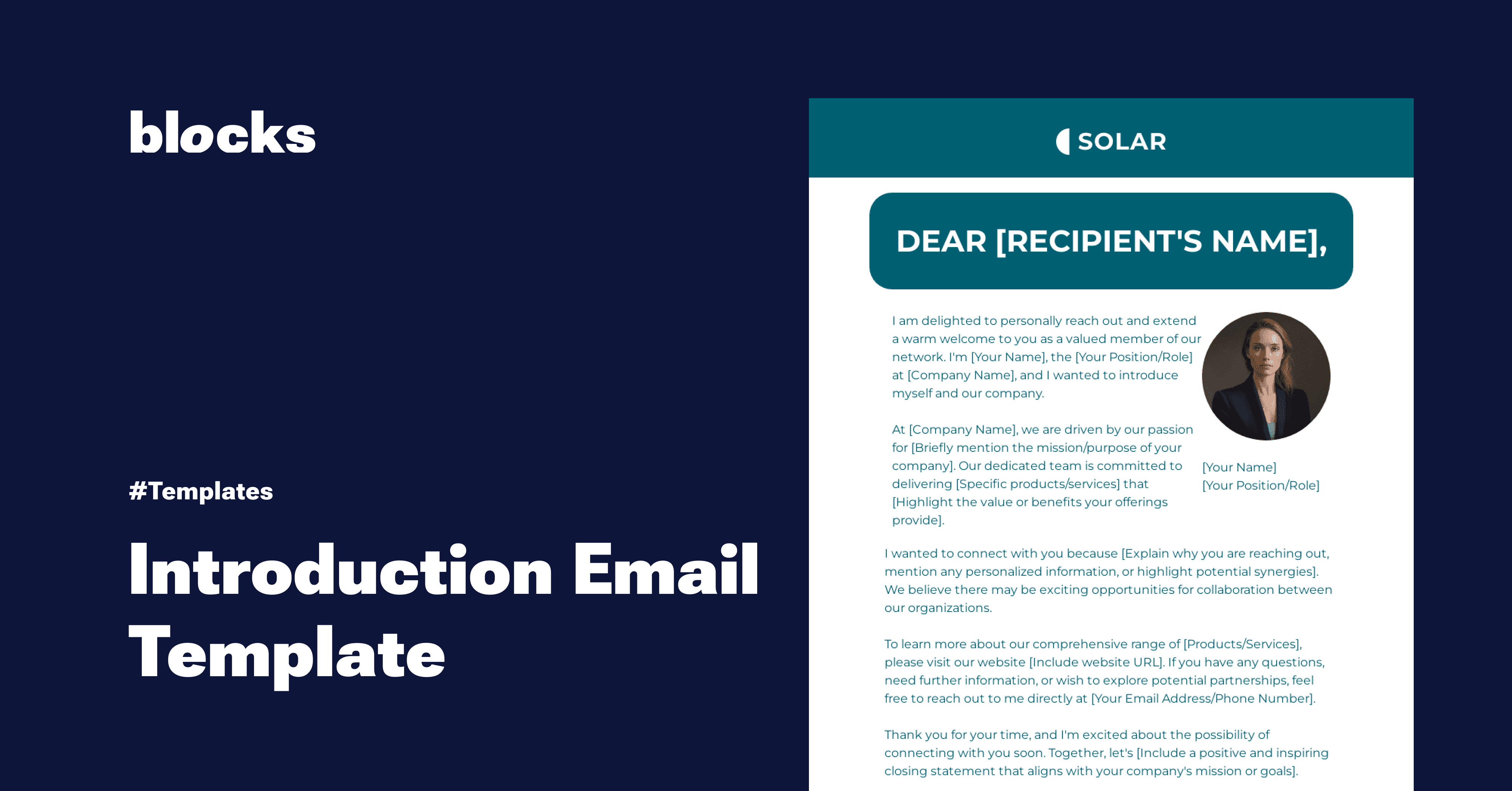 Introduction Email Template for Impactful Communications Blocks