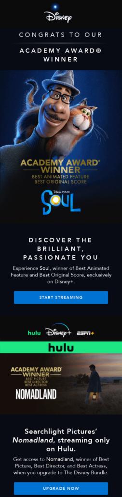 disney+ promo movie email