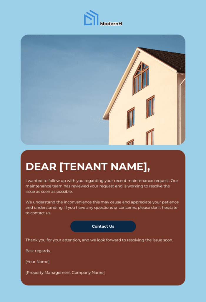 Blocks property management notification email