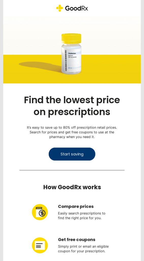 GoodRx onboarding email