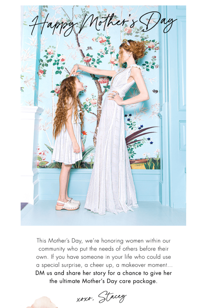 mother's day email announcing a contest by alice + olivia