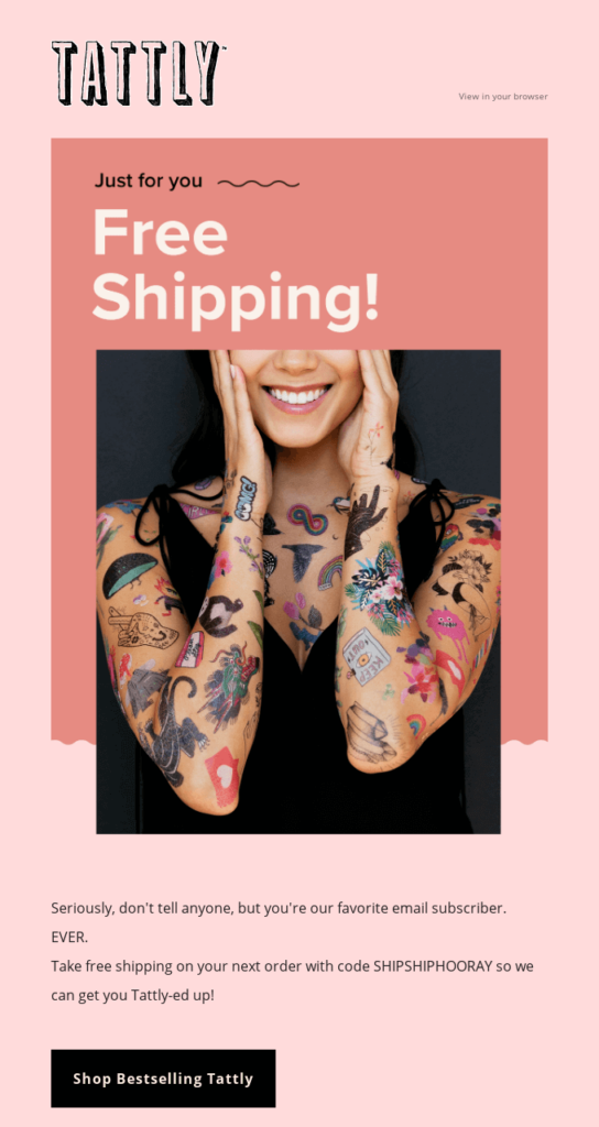 Tattly personal note email