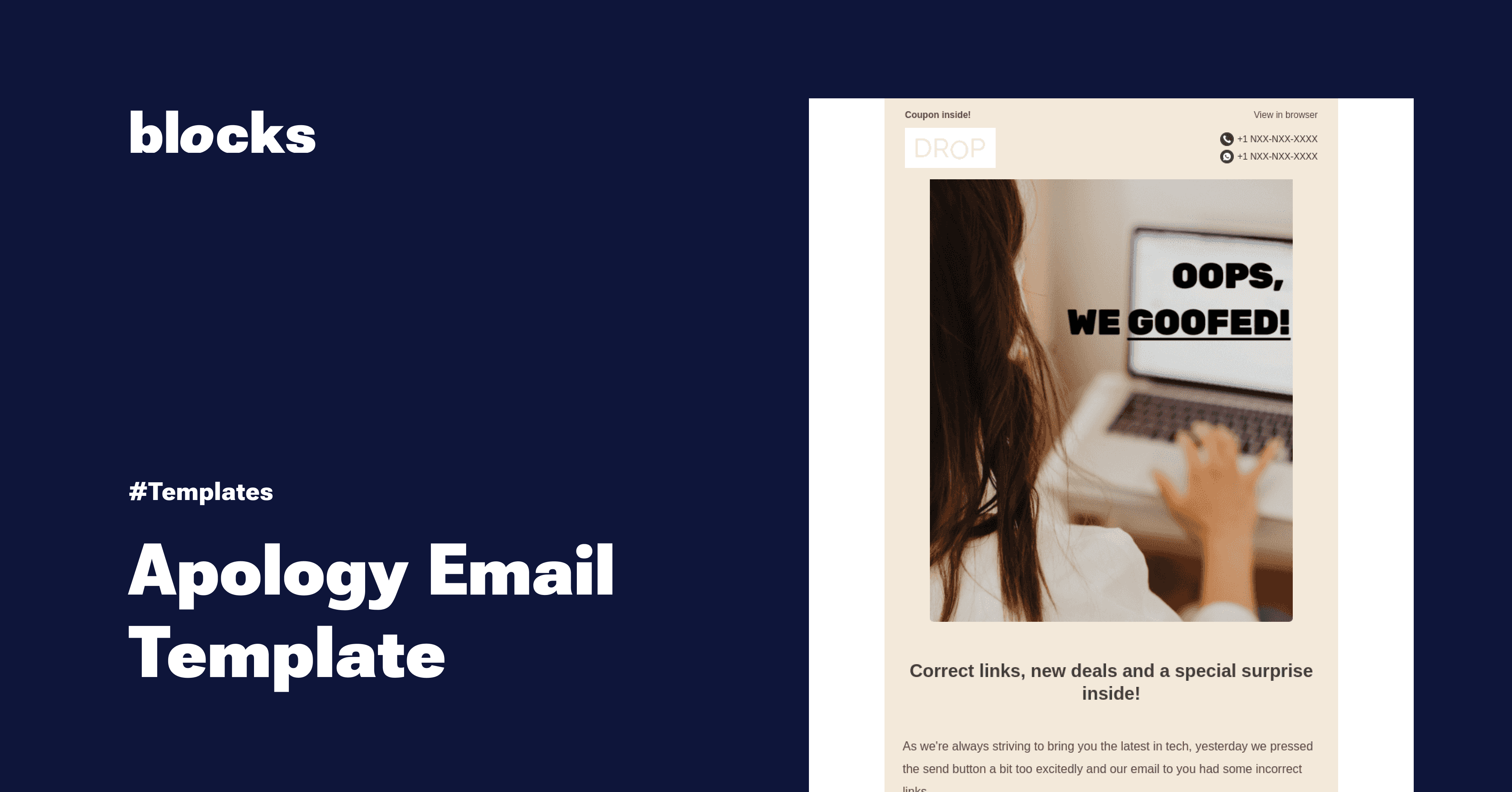 Craft Your Sincere Apology Email Template With Blocks Blocks Craft Your Sincere Apology Email Template With Blocks Blocks