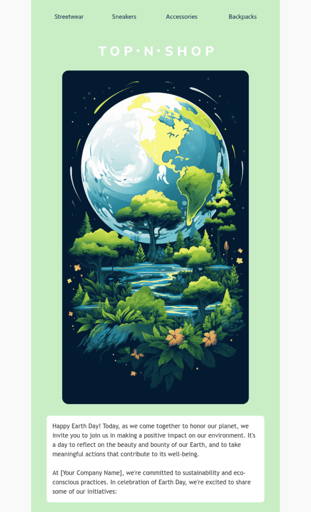 Earth Day email template by Blocks