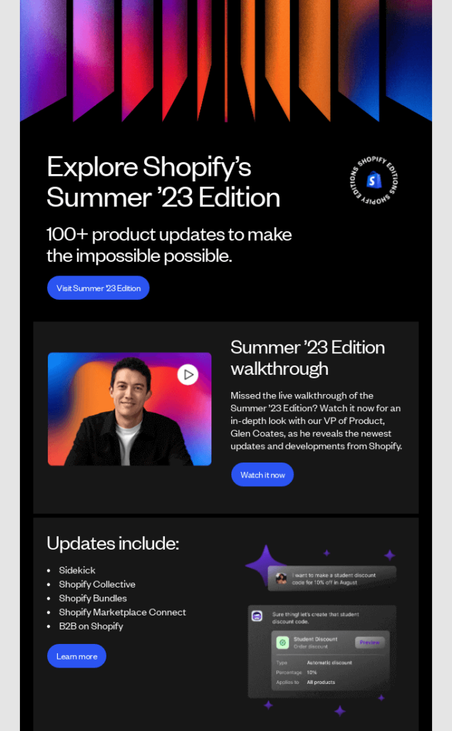 Shopify product update email