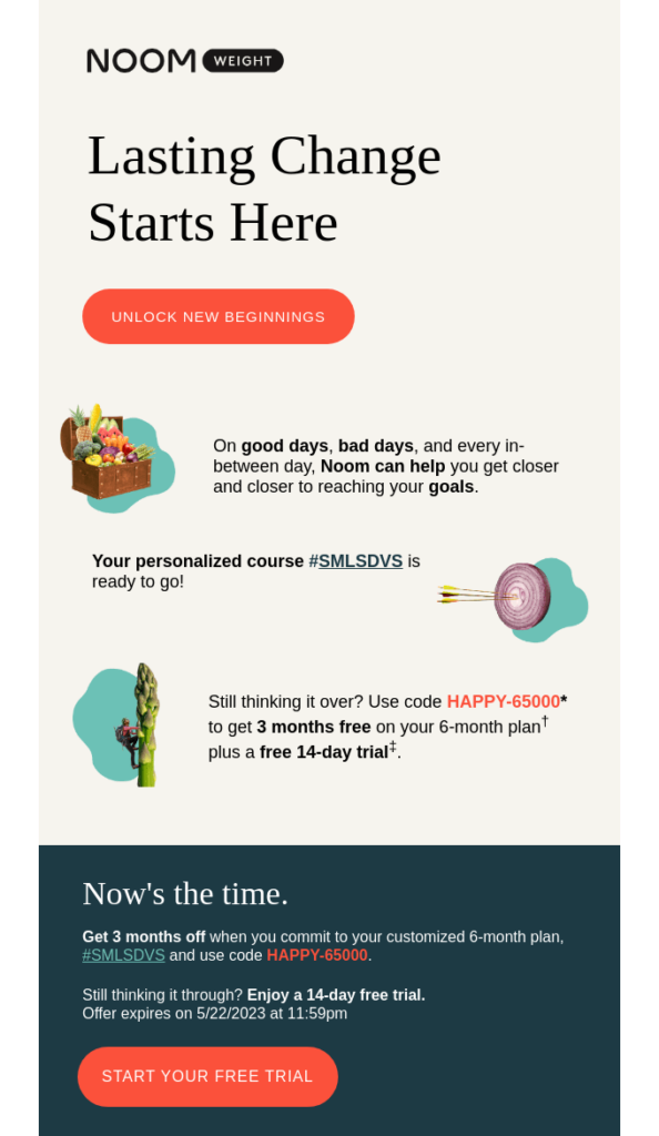 Noom Weight coupon email