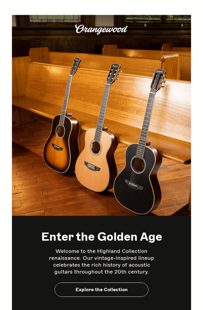 Orangewood guitars marketing email