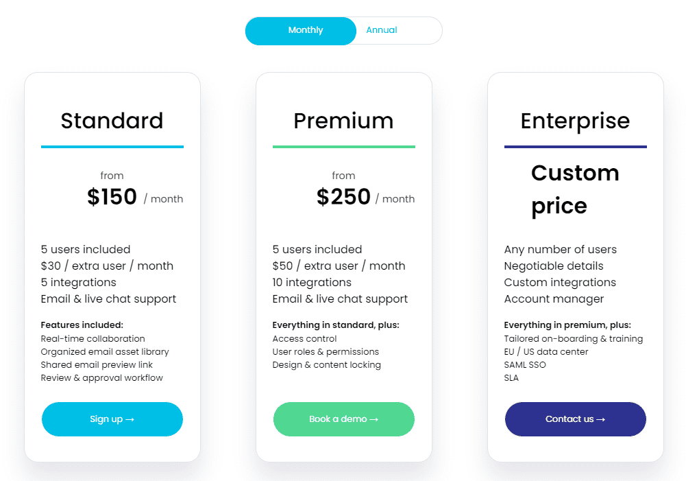 chamaileon monthly pricing plans